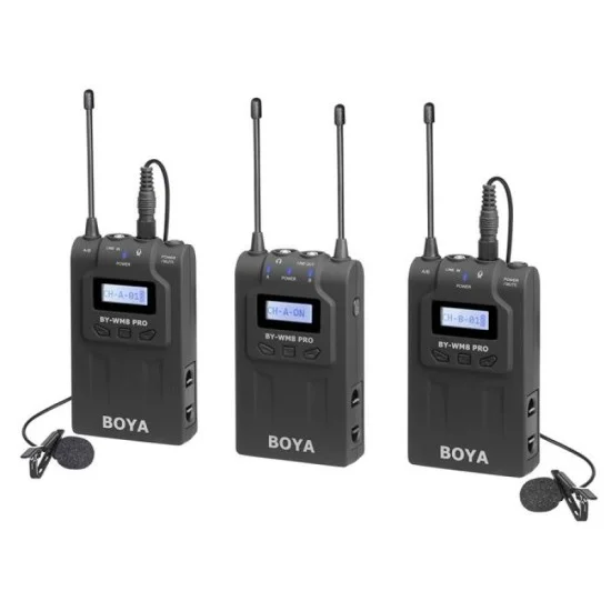 BOYA Wireless Mic with 1Receiver and 2Transmitter - Black